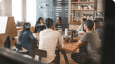 Team members around a table
